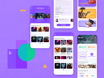 Movie Ticketing Module app app design app ui catalogue design figure film graphic design interaction design minimal art minimalistic mobile app mobile screens movie movie app movie online ui ux
