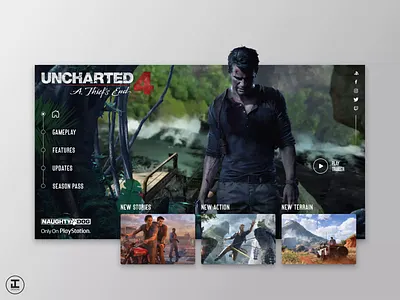 Uncharted 4 - Website Design Concept after effects after effects animation animation design design inspiration drake gamer gaming gaming website motion photoshop playstation sketch ui ui trends uncharted ux ux trends video games web design