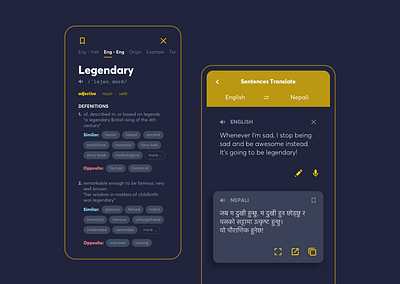 Dictionary dictionary mobile ui