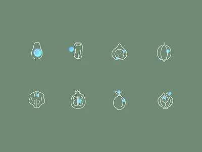 Abstract vegetables icon set - based on roicons avocado cabbage design fresh fruit fruit illustration fruits fruits and vegetables online lemon mango pepper pepperoni salad vegan vegan food vege vegetable