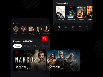 Netflix Concept Design App adobexd app appdesign artdirection clean concept creative dailyui dark design flat interface design minimal mobile movie app ui uiux design ux xd xd design