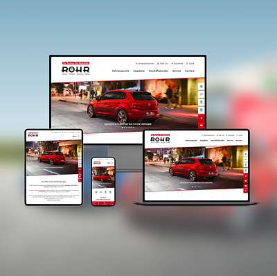 Auto Röhr automotive automotive design contao passau responsive website ui webdesign website