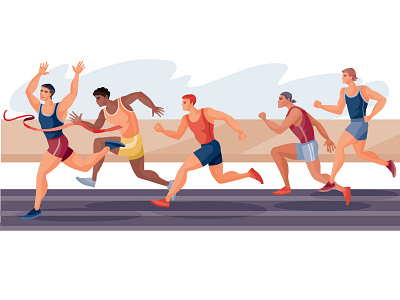 Sprint art character concept design flat illustration illustrator people sport vector