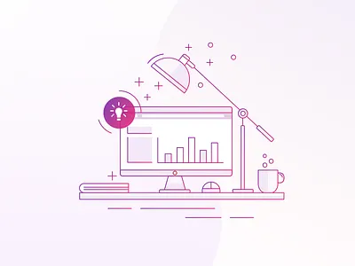 Your Workdesk Illustration clean computer desk illustration vector web website work workdesk workspace