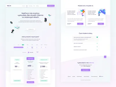 Re-design Napoj.se green illustration light modern purple technology web webdesign