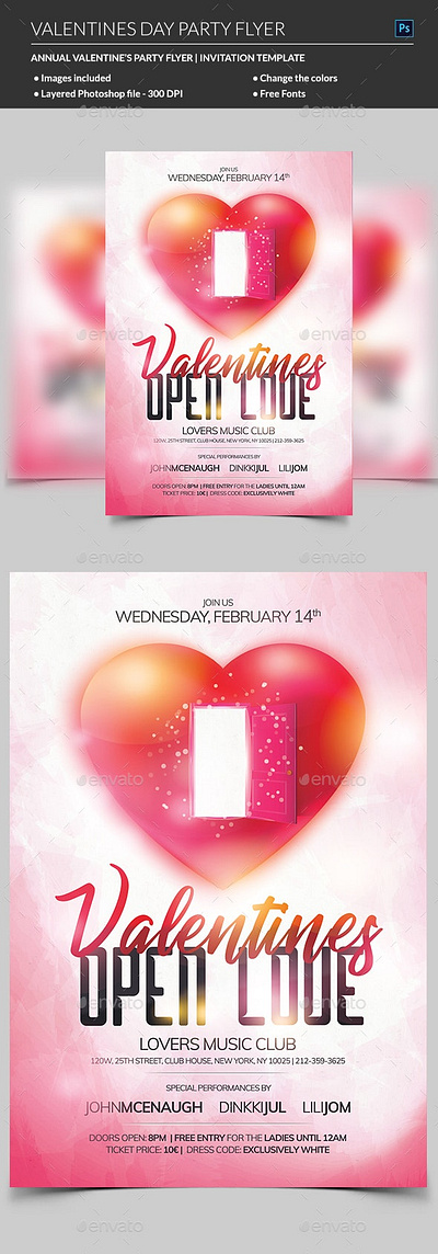 Classy Valentine Day flyer cover branding design party disco valentine valentine card valentine day valentine design valentine event valentine flyer valentine party flyer valentine party invitation valentine template