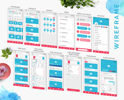 Couchsurfing travel app redesign app app design app flow concept design interface interface design redesign ui user journey ux wireframes