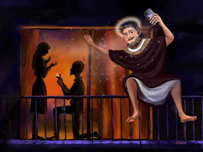 Saint Valentine's selfie 💕 🤳 apple pencil apple pencil art character design digital art digital illustration digital painting digitalart dribbbleweeklywarmup illustration in love ipadproart love procreate procreate art selfie st valentine st valentines