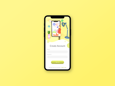 Sign Up app design c4d character cinema4d dailyui design illustration mobile app ui uidesign ux