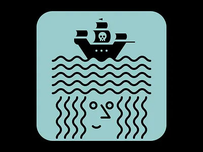 The Pirate Life art artwork design graphic art graphic design illustator illustration mermaid mermaids pattern patterns pirate pirates sea sea life shapes ship ships waves