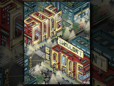 "Self Care shouldn't be Rare" Hand Lettering digital art digital lettering goodtype hand lettering illustration illustrator art isometric art isometric design isometric illustration isometry lettering typography