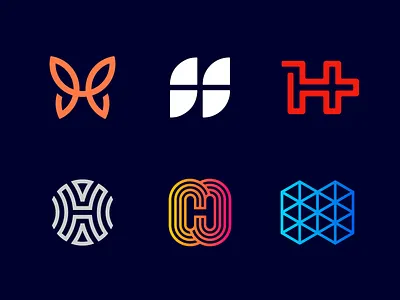 Logo Alphabet - H Lettermarks abstract alphabet alphabet logo brand branding butterfly design h icon logo logotype mark minimal monogram startup symbol typography