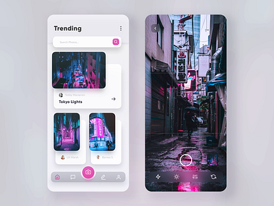 Photos Sharing App app application camera clean iphone minimal mobile photo picture popular sharing tokyo trend ui ux
