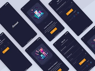 Quizest Quiz App activity chart app design branding creative graphics illustration illustration art ios 11 ios 7 ios app design material ui mobile application onbording quiz quiz app screen test
