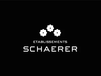 Etablissements Schaerer • full rebranding bolts branding drilling gear icon industry logo logo design logotype mechanical mechanics minimalism minimalist logo monospace font nut rebranding touring typography wheels