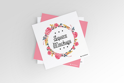 Square Flyer Mockup Set branding creative flyer invitation mockup mockups paper photorealistic print realistic square squares stationery wedding