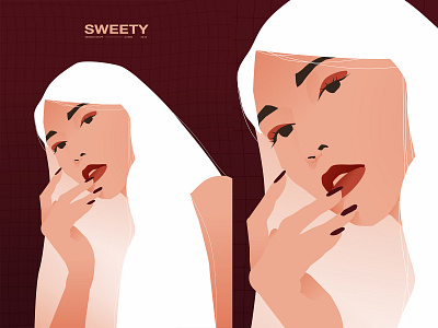 Sweety abstract composition contrast girl girl character girl illustration girl portrait illustration laconic layout lines minimal portrait poster poster art sweet woman illustration woman portrait women