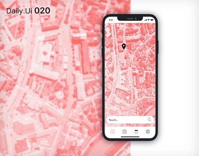 Daily Ui 020 - Location Tracker app daily ui dailyui design location map product design red ui uidesign ux