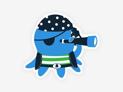 OctoPirate sticker design graphic design illustration sticker