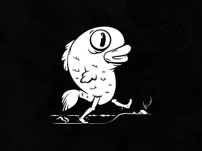 One small step bw characters evolution fish humor illustration monochrome vector walk