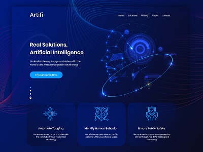 Artificial intelligence Web Layout Design branding landing page ui uidesign web web layout webdesign