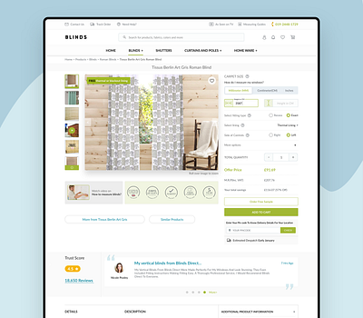 Blinds- E Commerce Website ecommerce shipping uidesign uxdesign website design websites