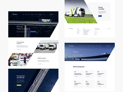 Virtus Logistics blue branding design lime logistics logo logotype mark poland polska spedition transport transportation truck trucks ui ux web webdesign website