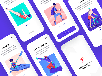 Sports App Onboarding - Mobile App app app design illustration mobile app mobile app design mobile design mobile ui onboarding onboarding screens onboarding ui tourism tours travel travel app