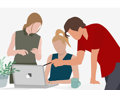 Team work 2d illustration design flat illustration