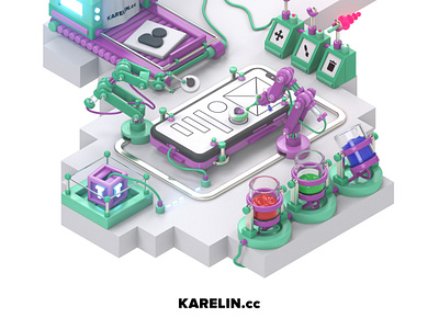 Design development for mobile applications📱 3d 3d art c4d design factory illustration isometric mobileapp render