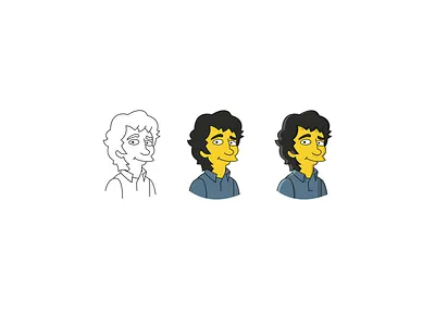 The Simpsons - character study cartoon flat illustration simpsons yellow