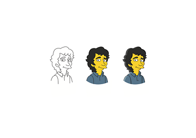 The Simpsons - character study cartoon flat illustration simpsons yellow