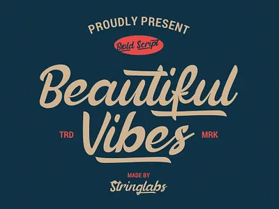 Beautiful Vibes - Bold Script Vintage Retro Font 80s bold calligraphy classic cursive handdrawn handlettering hipster lettering retro script sporty typeface vintage wedding