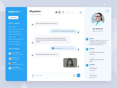 Medical App I Chat with Doctors chat dashboard doctor and patient doctor app doctor chat doctor profile health landing page healthcare healthcare app history hospital medical app medical dashboard medical design medical website message message and chat patient profile physican threads