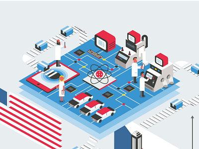 Georgetown Business Magazine 2d artwork character design clean creative digital editorial editorial illustration illustration isometric isometric art isometric illustration vector