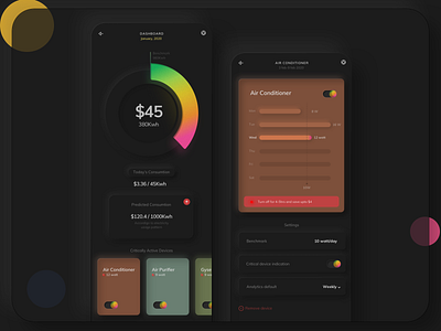 Household Energy Monitor 2020 app designs energy household mobile monitor neumorphic skeumorphic trend trending ui ux