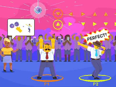 Rhythm game dance dance game dance party office game pixel art pixelart pixels rhytm game videogame