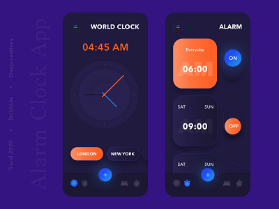 alarmapp 2019 trend 3d alarm app app design clean cool clean creative clock clock app colourful design dribbble best shot minimal popular rebound time trend trendy ui