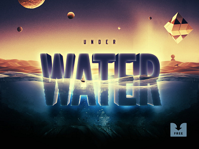 Freebie: Underwater Text Effect design download effect free freebie mockup photoshop pixelbuddha psd template text water