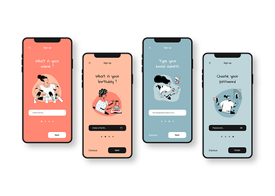 Daily UI #1 - Sign up colors dailyui dailyui 001 dailyuichallenge illustration mobile app mobile ui sign up signup ui ui mobile uidesign