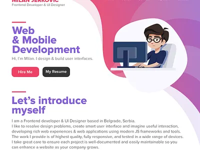Landing page ui