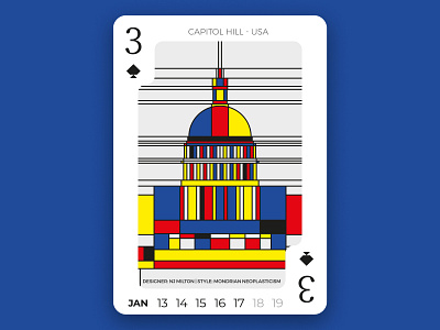 Deck of Wonder Series - #3 art capitol design digital graphic illustration mondrian mondrianism neoplasticism usa