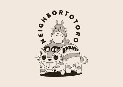 Totoro tee cartoon cartoon character cat catbuss character illustration my neighbour totoro retro studio ghibli totoro vintage