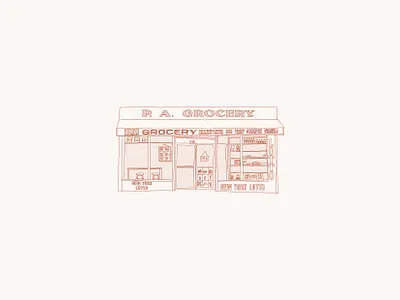 Bodega hand drawn illustration linework new york