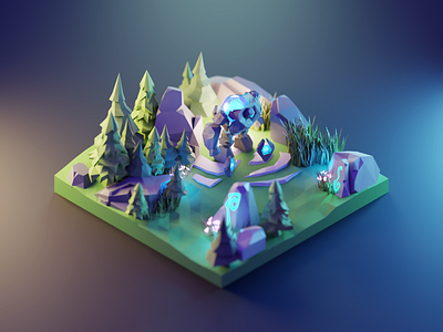 League of Legends 3d blender diorama fanart illustration isometric league of legends low poly lowpoly lowpolyart render