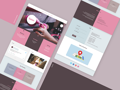 Salon Template hairdresser manicure pastelcolors pink pinktheme salon single page website soft softshadows template ui web design website webtemplate