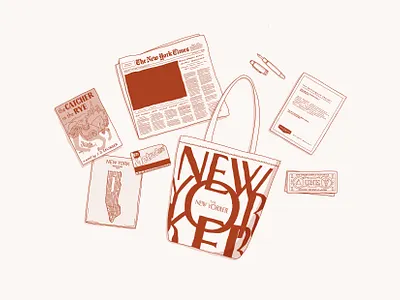 nyc travel essentials books hand drawn illustration line art linework new york new york times new yorker