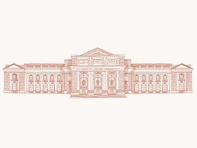 New York Public Library hand drawn illustration line art linework new york