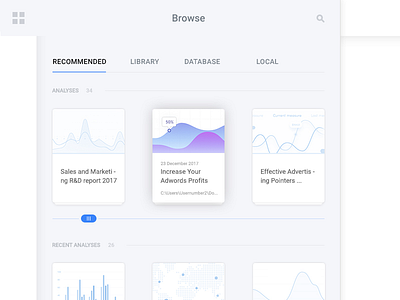 Browse browse browser cards chart layout minimalist minimalistic ui uiux ux