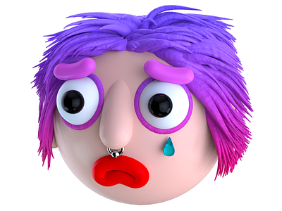 SAD android arnold art c4d cgi design emoji illustration imessage ios render sadness sticker telegram